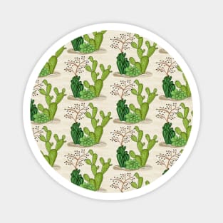 Cactus Pattern Art Magnet